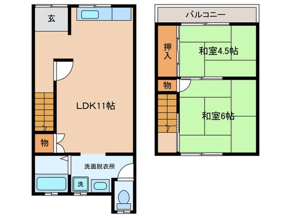 山岡貸家（西）の物件間取画像